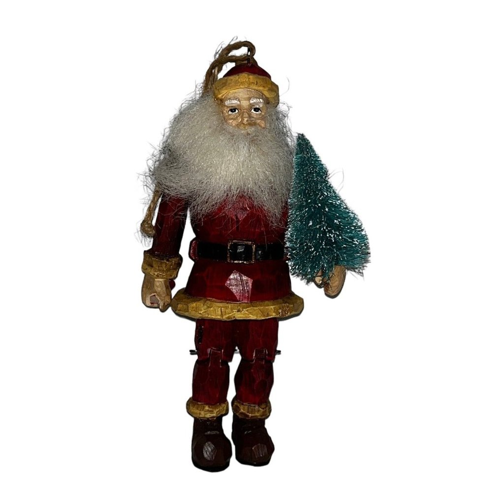 Vintage Dangling Arm And Leg Articulated Santa Clause  Christmas Tree Ornament